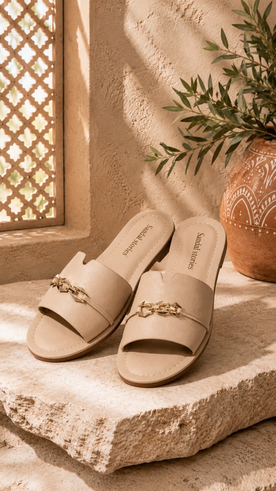 Ivory Chain Comfort Flats