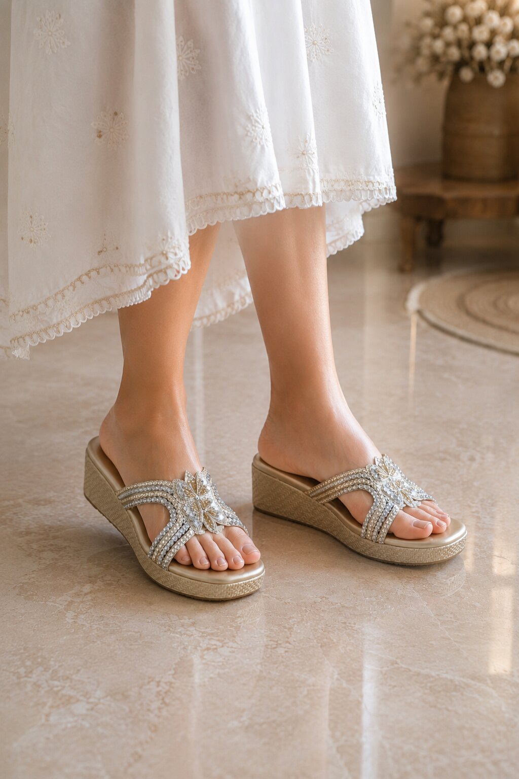 Champagne Flutter Wedges | 1.5 Inches