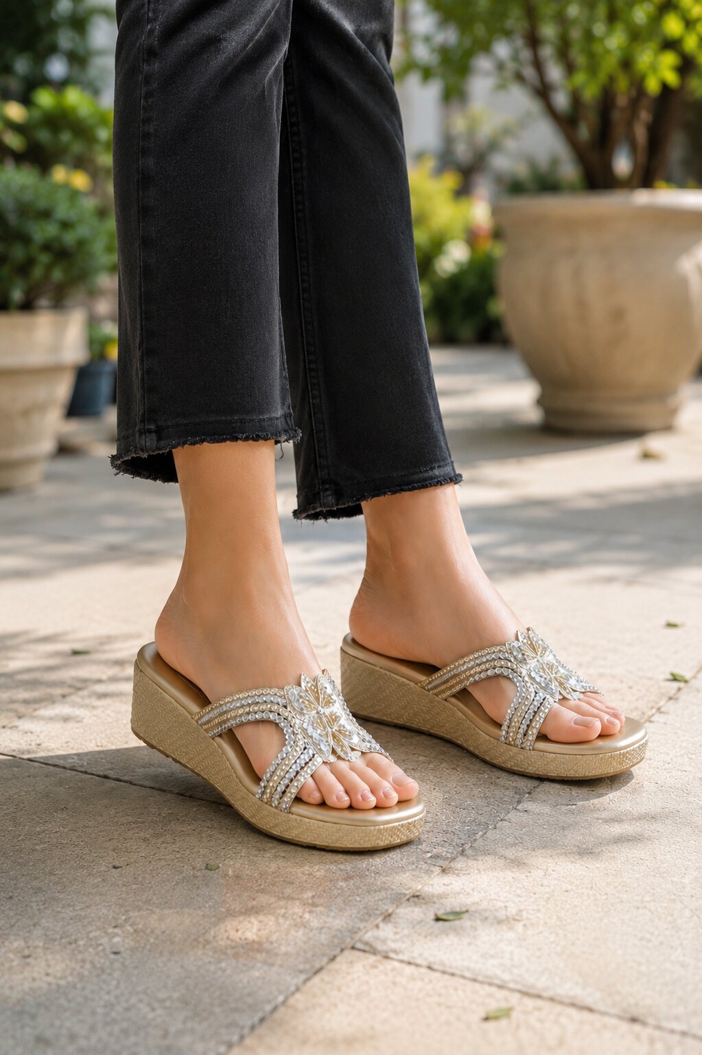 Champagne Flutter Wedges | 1.5 Inches