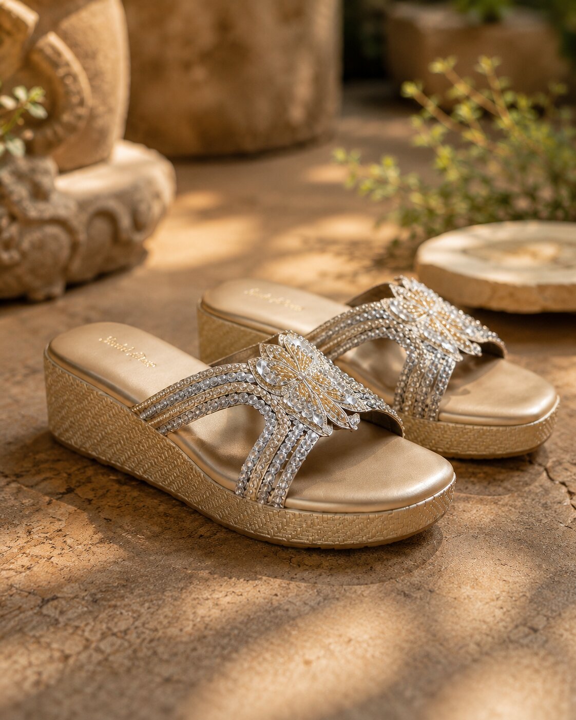 Champagne Flutter Wedges | 1.5 Inches