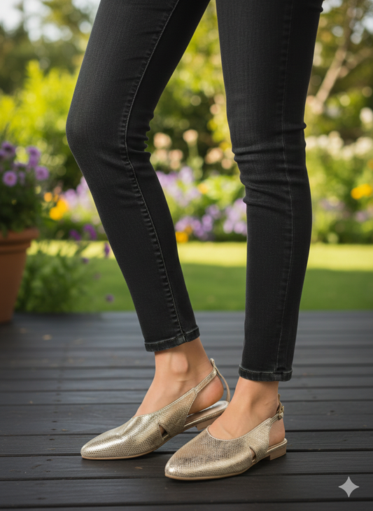 Luna Gleam Slingback Loafers