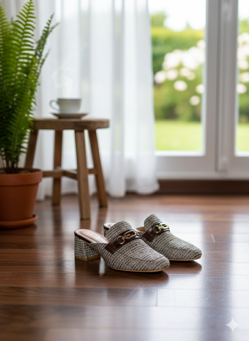 Cocoa Buckle Mules Heels | Supreme Comfort Heels