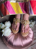 Gold Diamond Embellished Wedges
