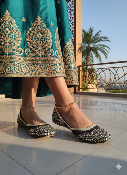 Sheer Zardosi Mesh Juttis