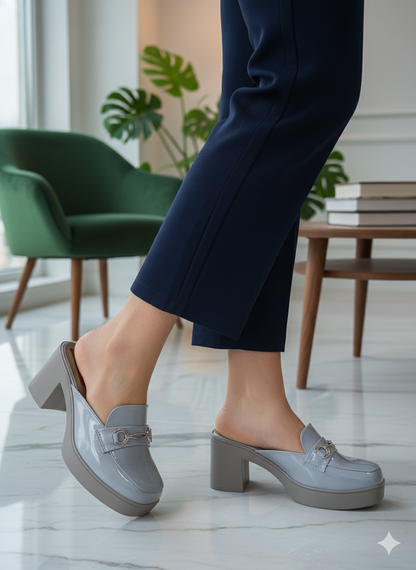 Luna Gleam Block Heel Mules