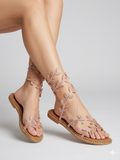 Enchanted Crystal Pink Leaf Wrap Flats