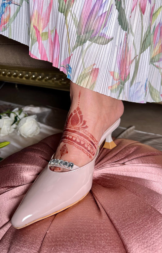 Blush Luxe Crystal Kitten Heels