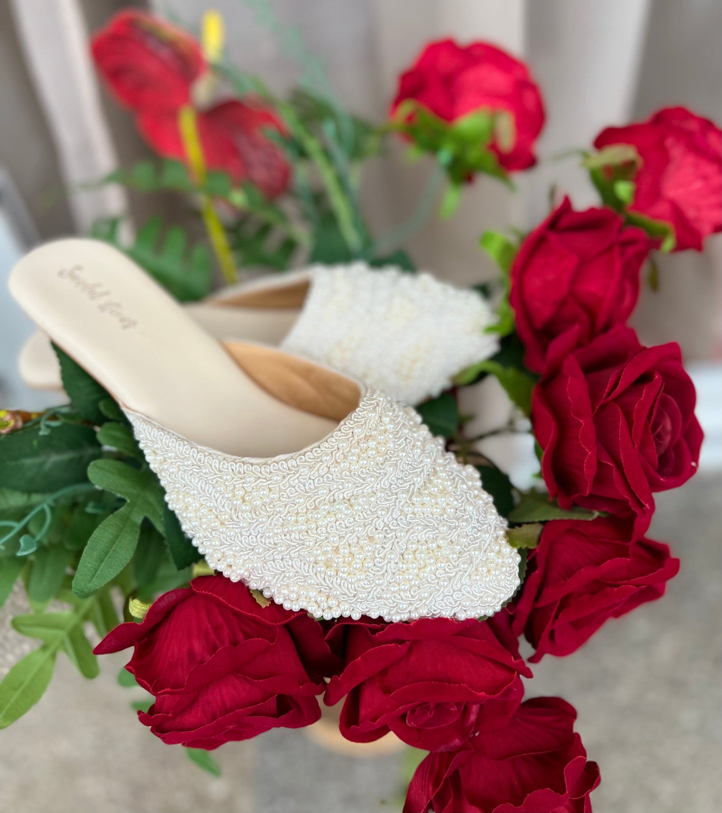 Pearl Embellished Mules Sandal Stories
