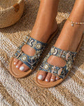 Boho Chic Doctor Sole Embroidered Slider
