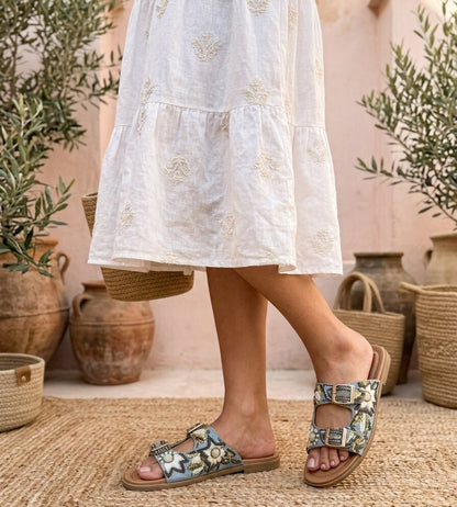 Sky Blue Luxe Comfort Sandals with Doctor Sole