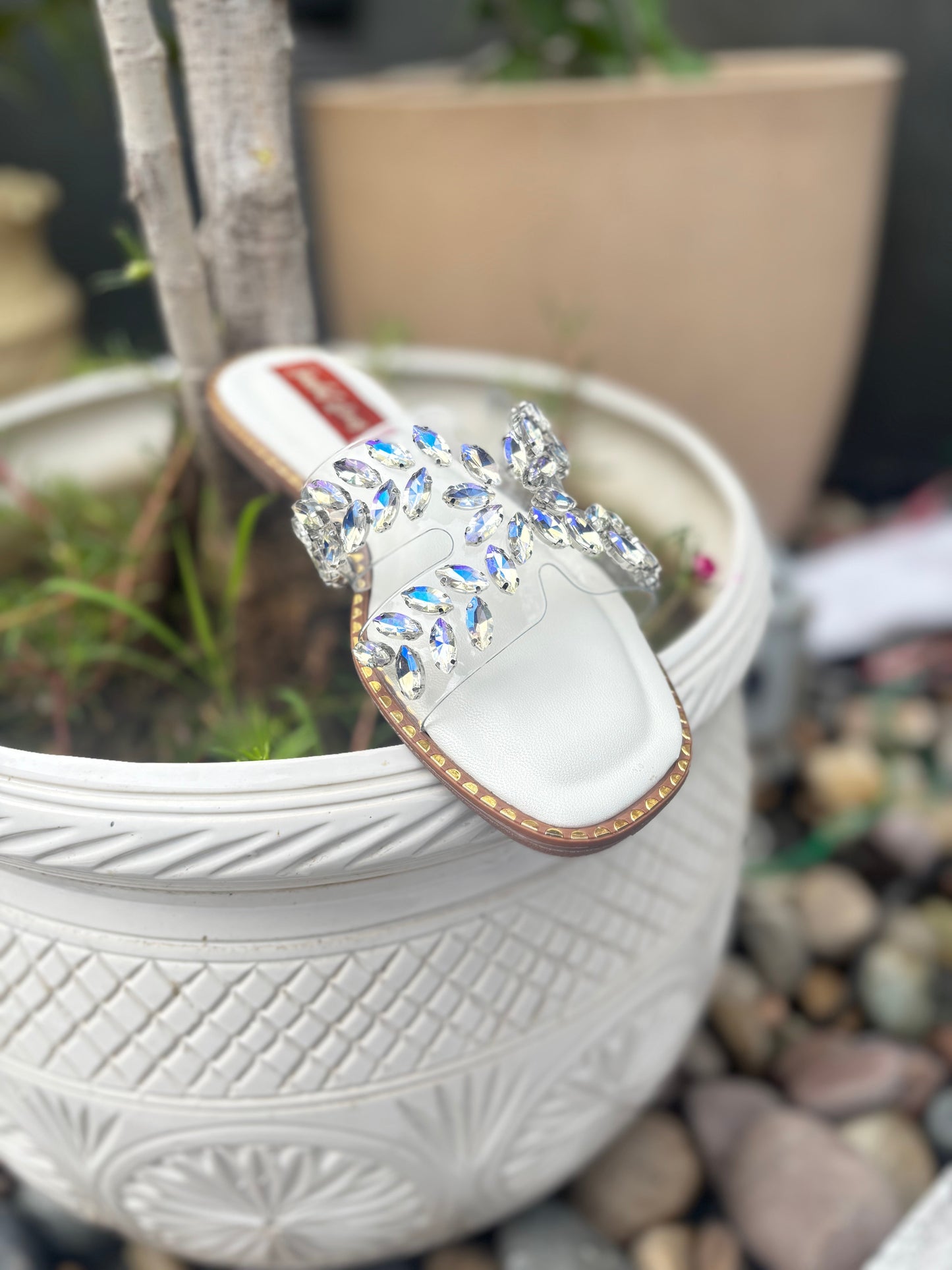 Crystal Bloom Slides Sandal Stories