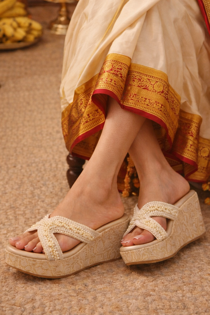 Pearl Royale Champagne Wedges