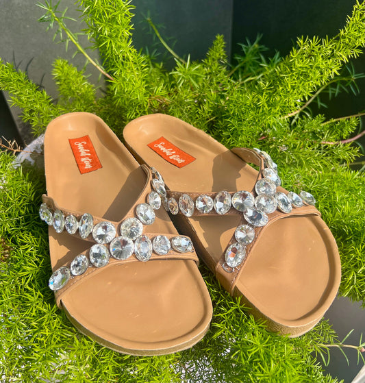 Embellished Comfort Cork Sliders Sandal Stories