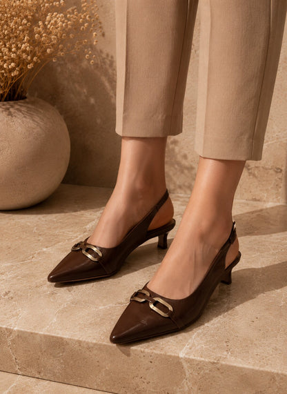 Classic Buckle Slingback Heels | 3 Inches