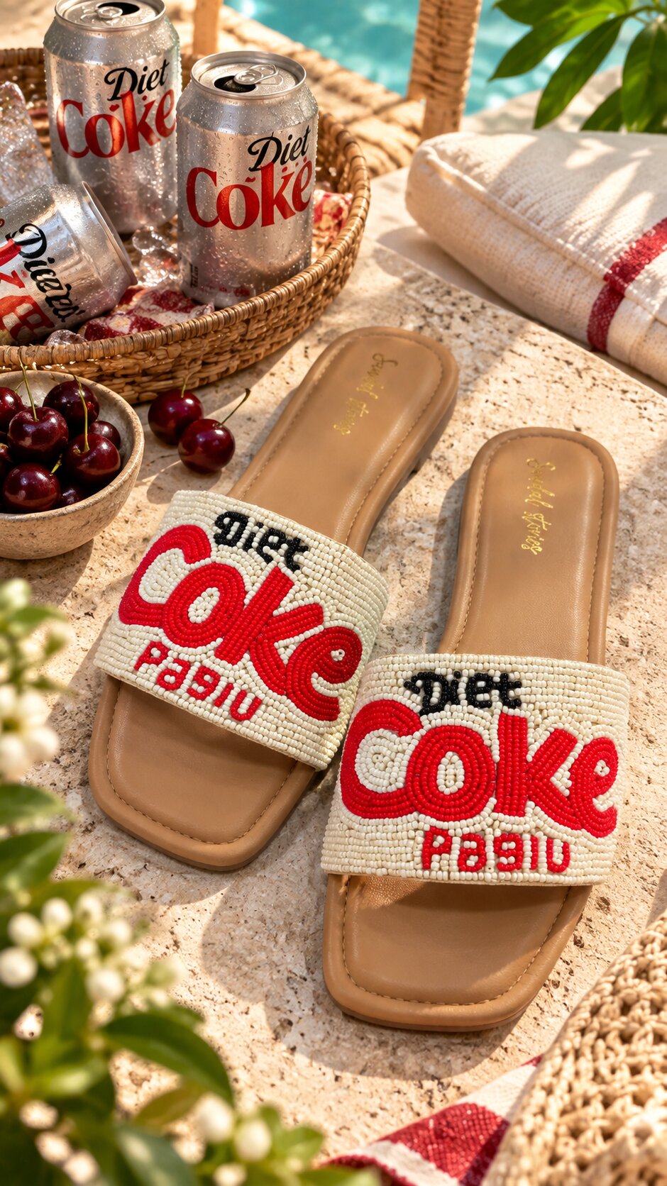 Diet Coke Paglu Beaded Statement Slides