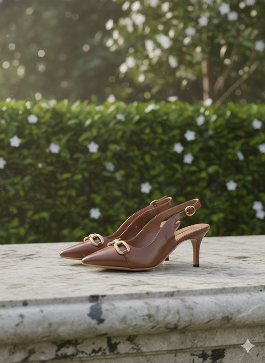 Classic Buckle Slingback Heels