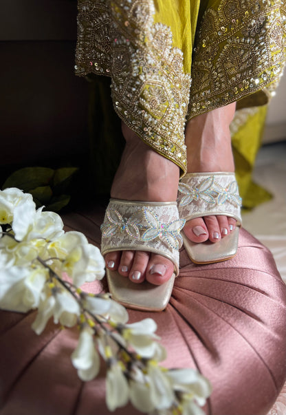 Ivory Buttery Lace Block Heels