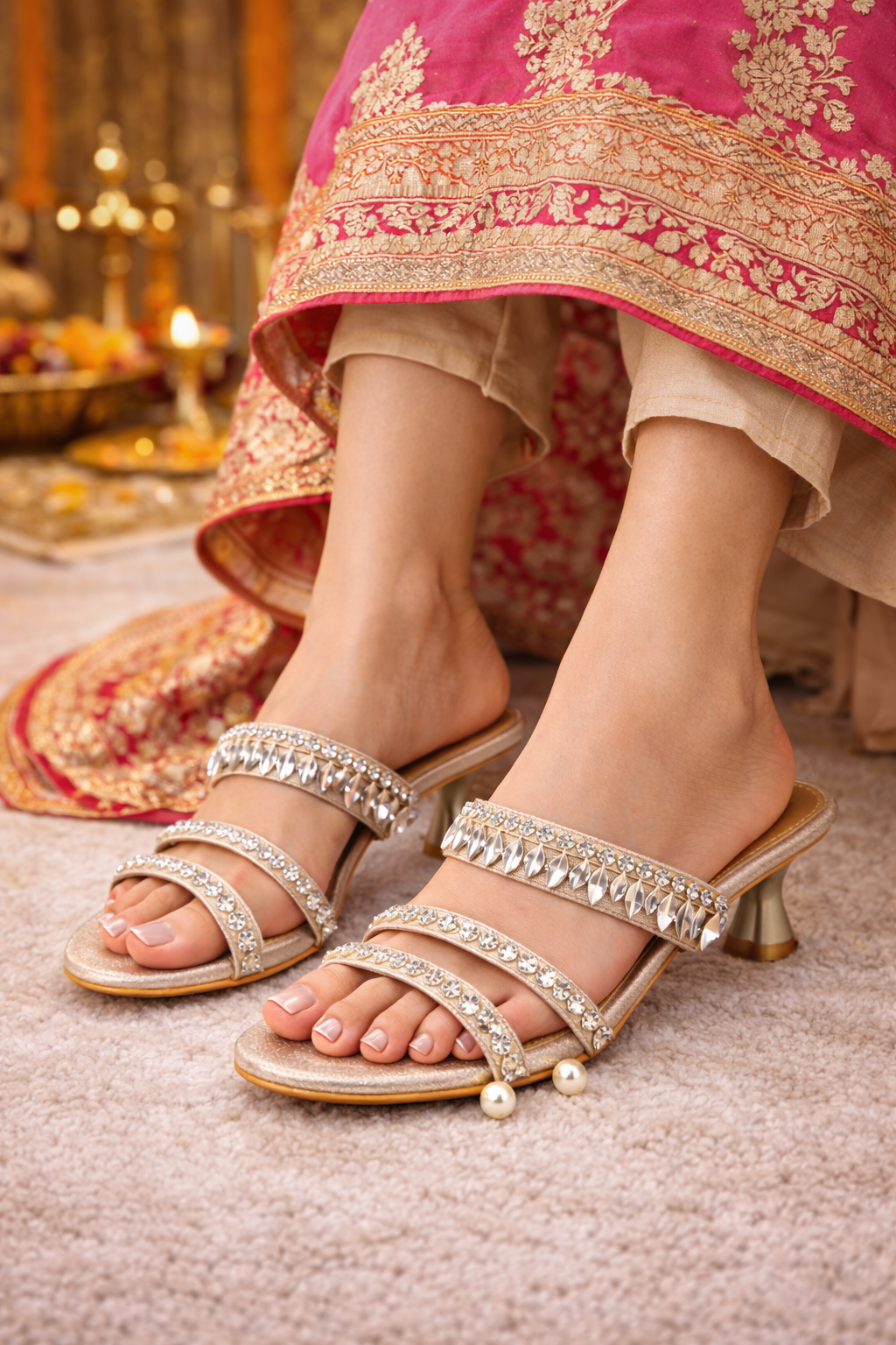 Noor Queen Crystal Heels