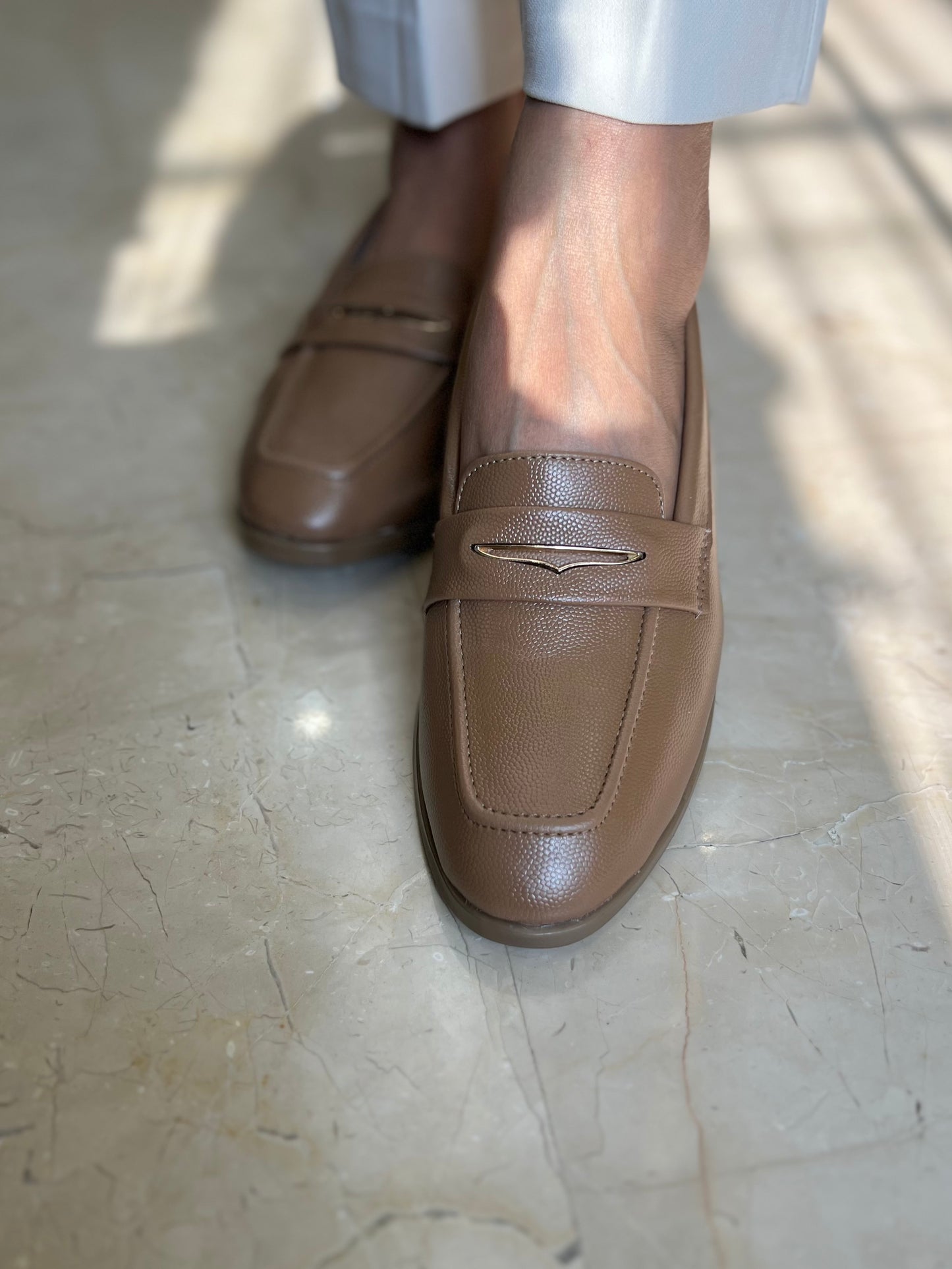 Beige Classic Loafers