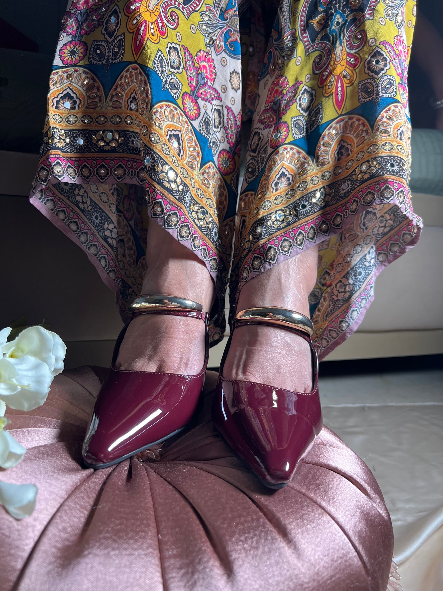  Red Wine Statement Heels