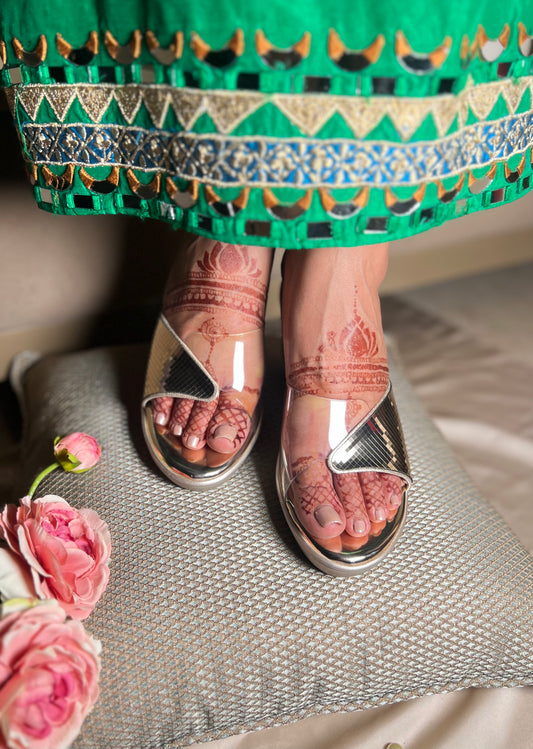 Crystal Clear Glam Wedge Heels