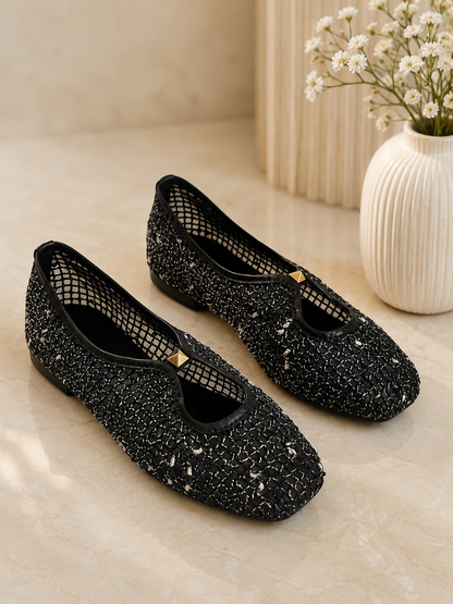 Midnight Mesh Grace Mary Jane Ballerinas