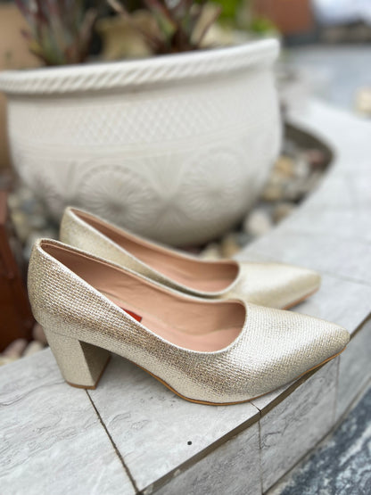 Golden Grace Block Heels Sandal Stories