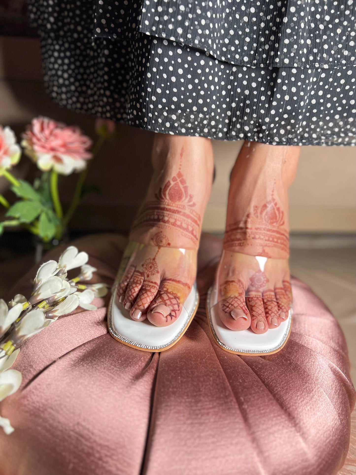 Crystal Chic Transparent Block Heels