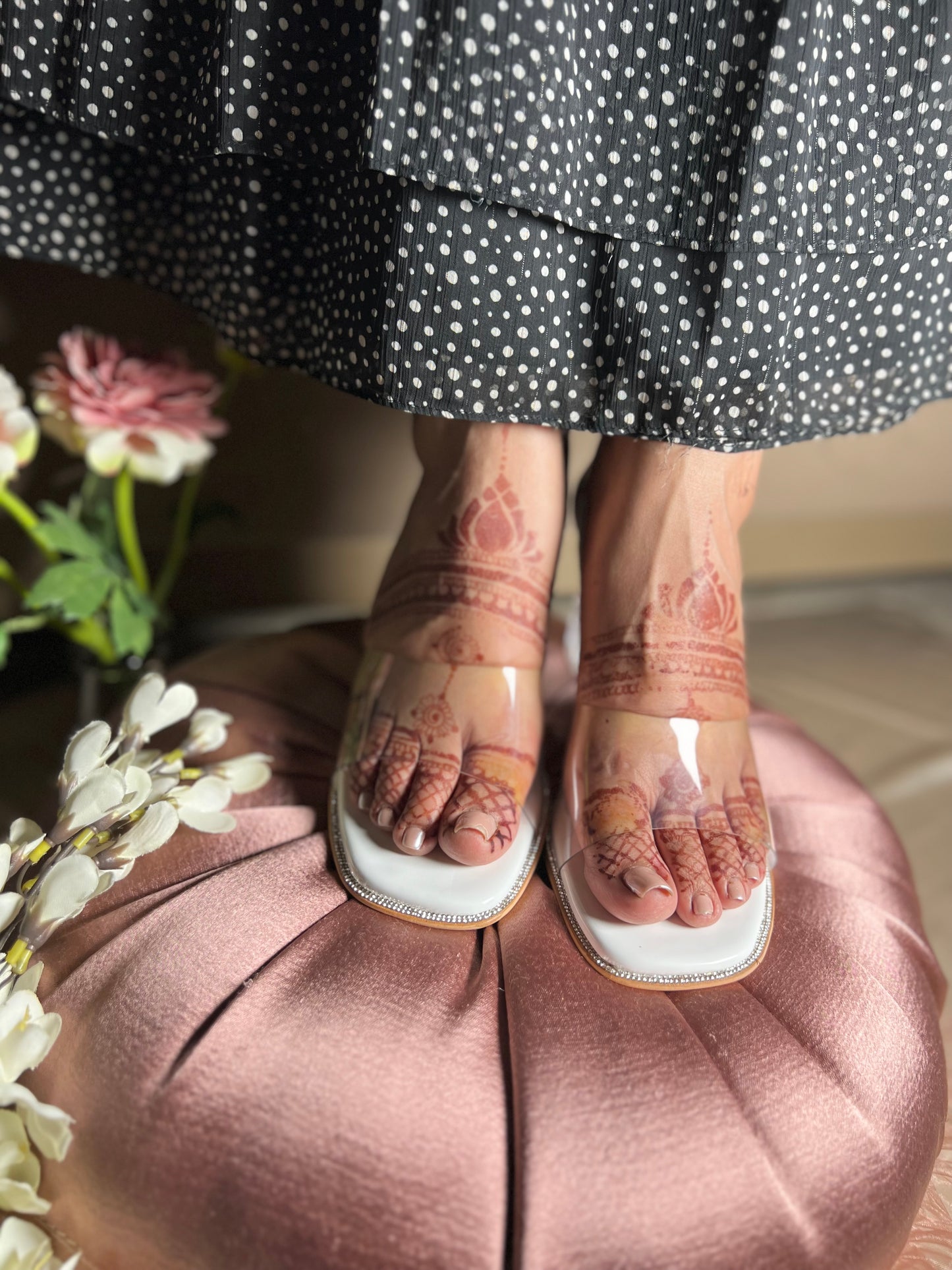 Crystal Chic Transparent Block Heels