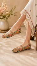 Garden Bloom Embroidered Mary Jane Ballerinas