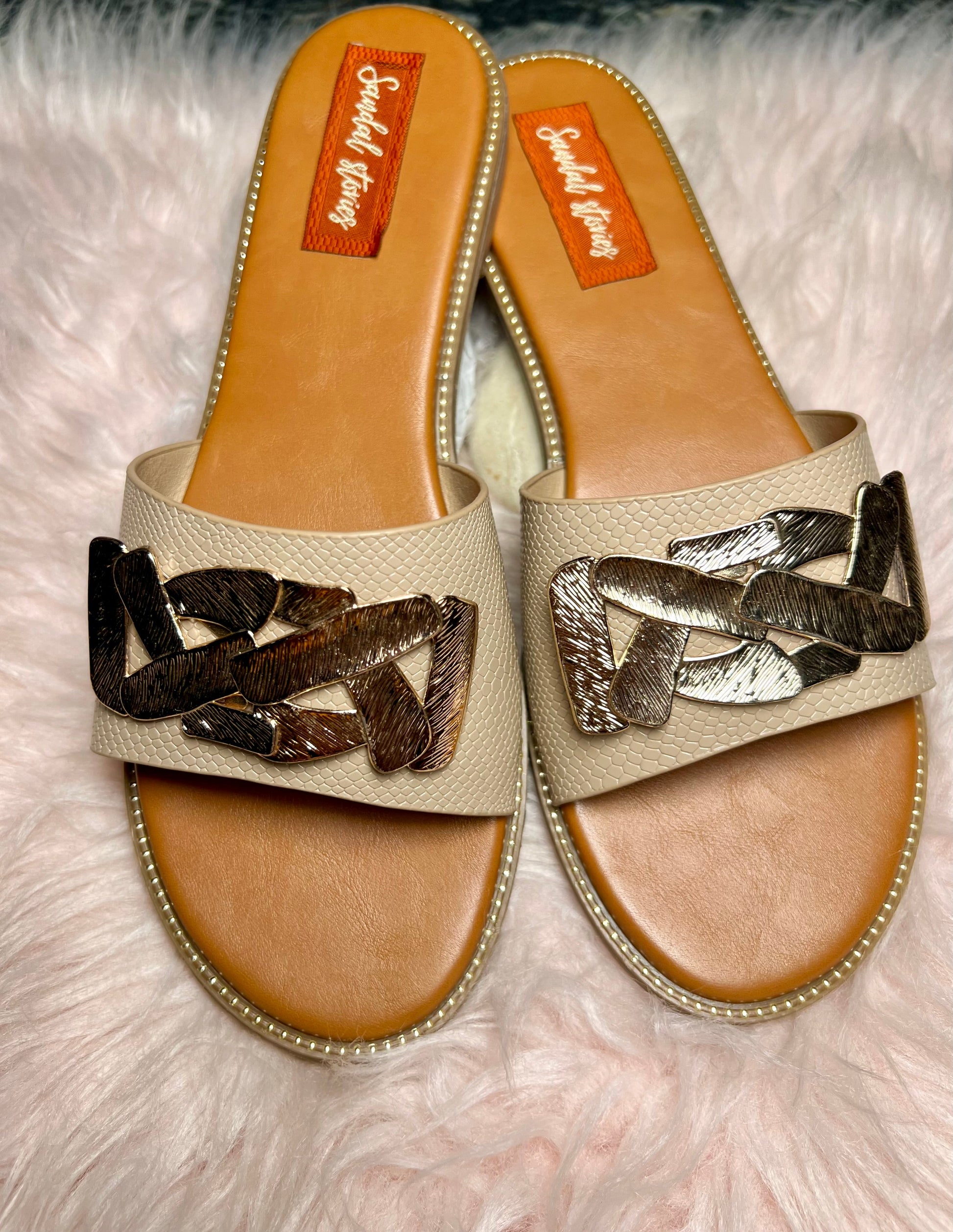 Bronze Belle Slides Sandal Stories