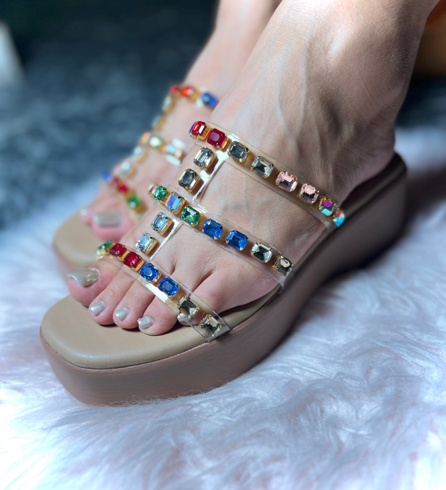 Crystal Charm Wedges – Rainbow Pop