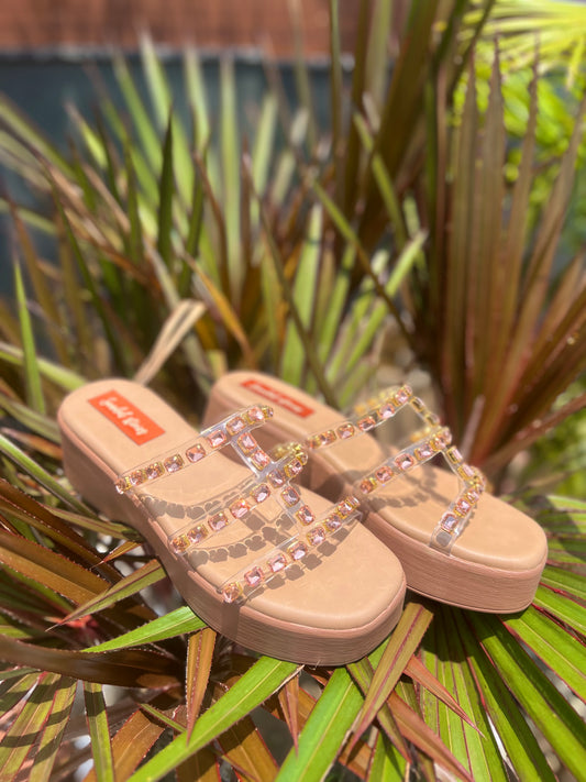Crystal Charm Wedges – Nude Shine