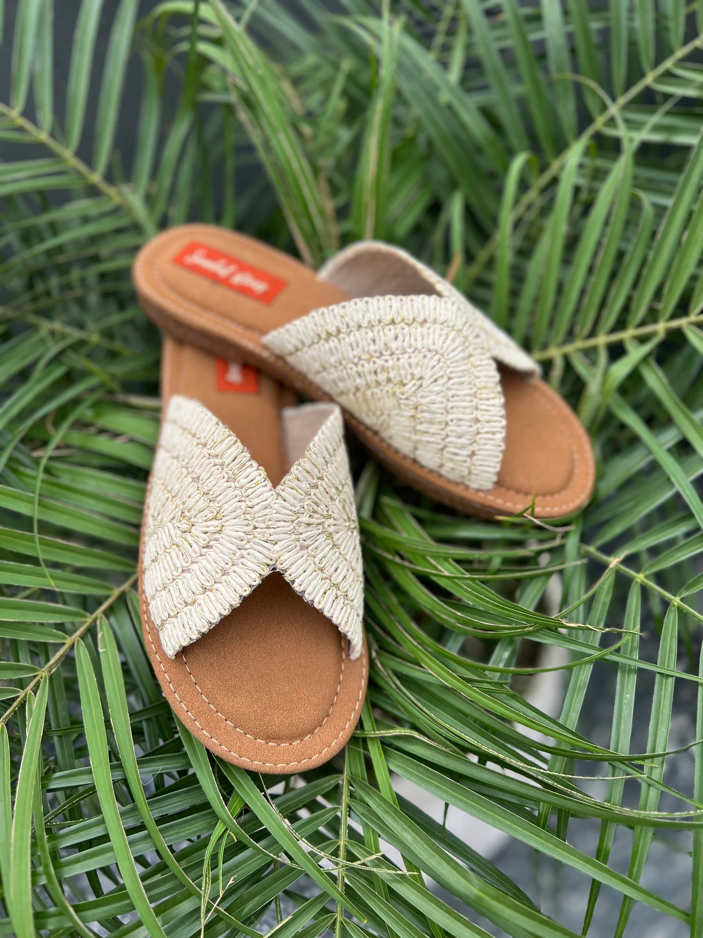 Natural Woven Cross Strap Flats Sandal Stories