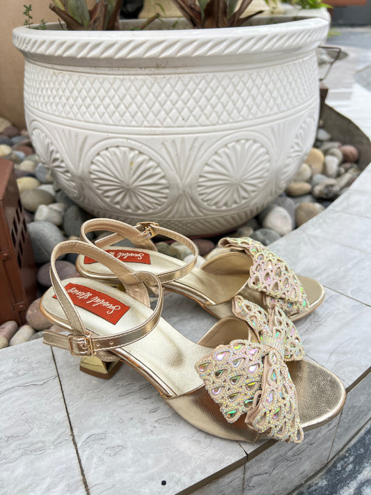 Golden Glam Bow Heels