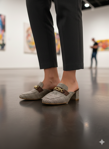 Cocoa Buckle Mules Heels | Supreme Comfort Heels