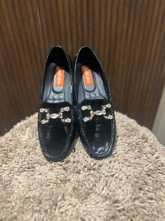 Black Crystal-Weave Loafers