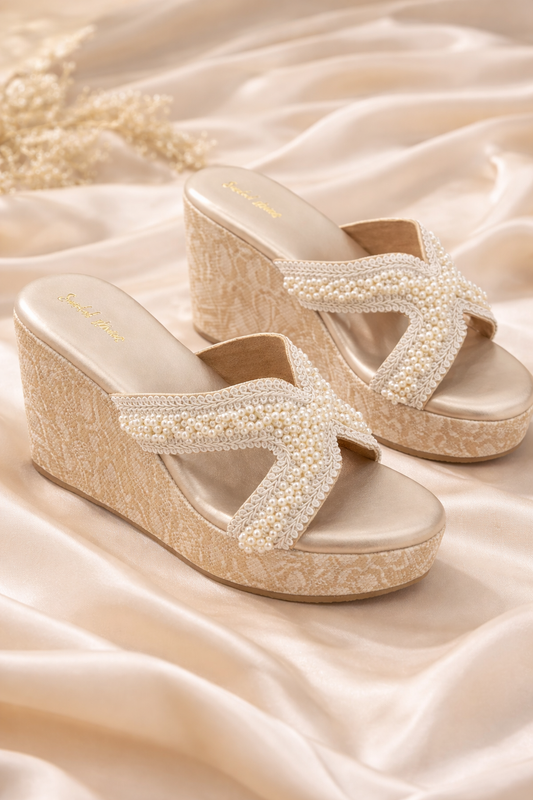 Pearl Royale Champagne Wedges