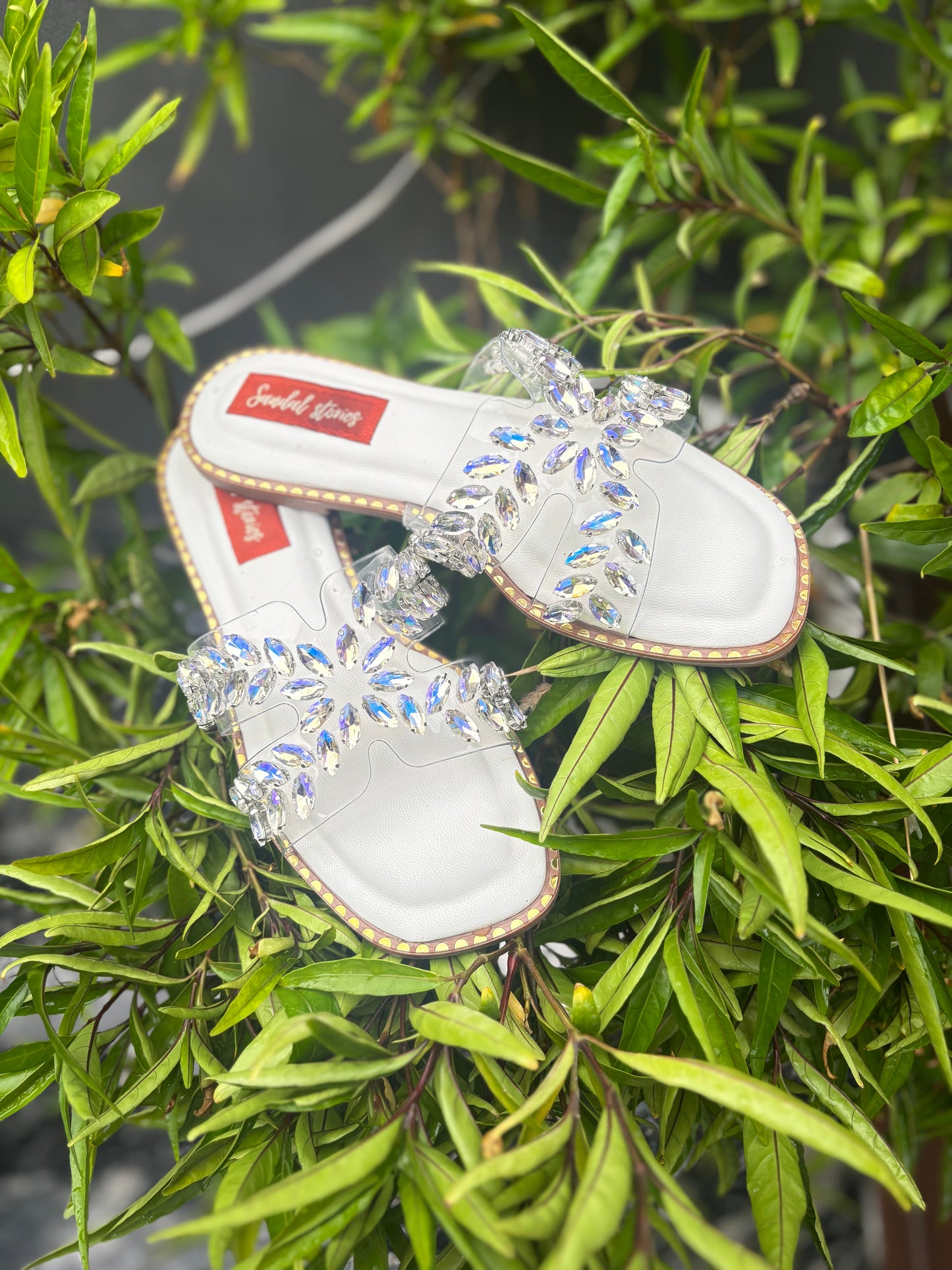 Crystal Bloom Slides Sandal Stories