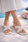 Pearl Grace Embellished Wedge Heels