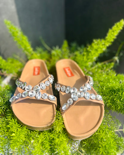 Embellished Comfort Cork Sliders Sandal Stories
