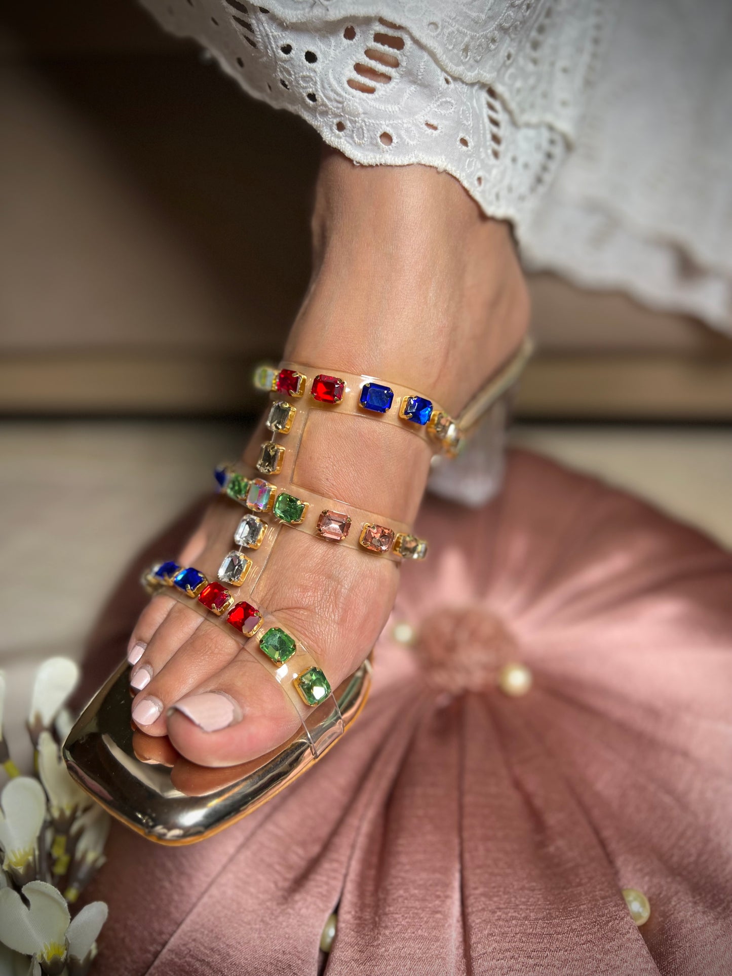Luxe Block Heels - Rainbow