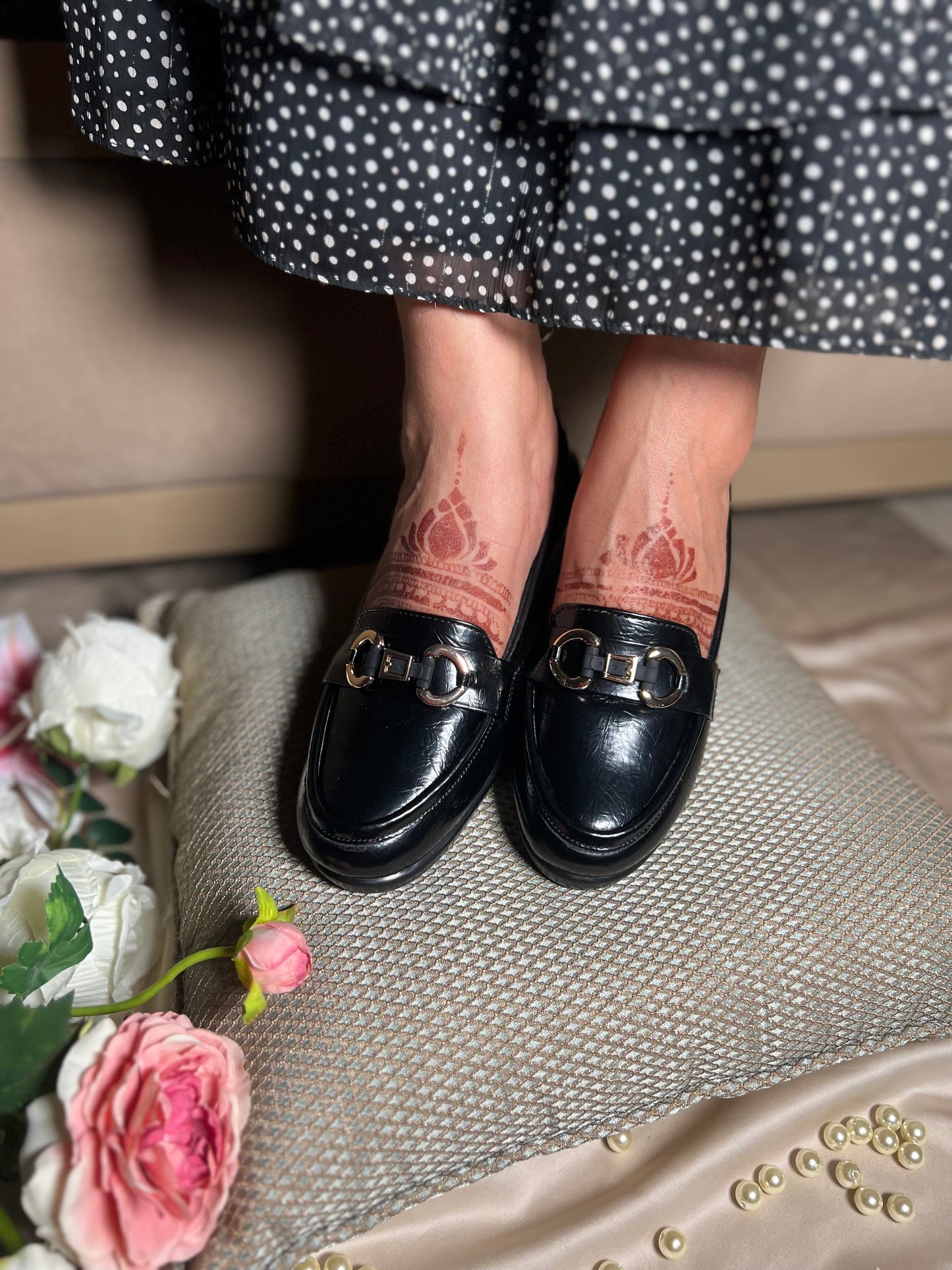 Classic Black Loafers with Heels
