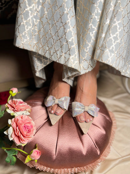 Crystal Bow Transparent Heels