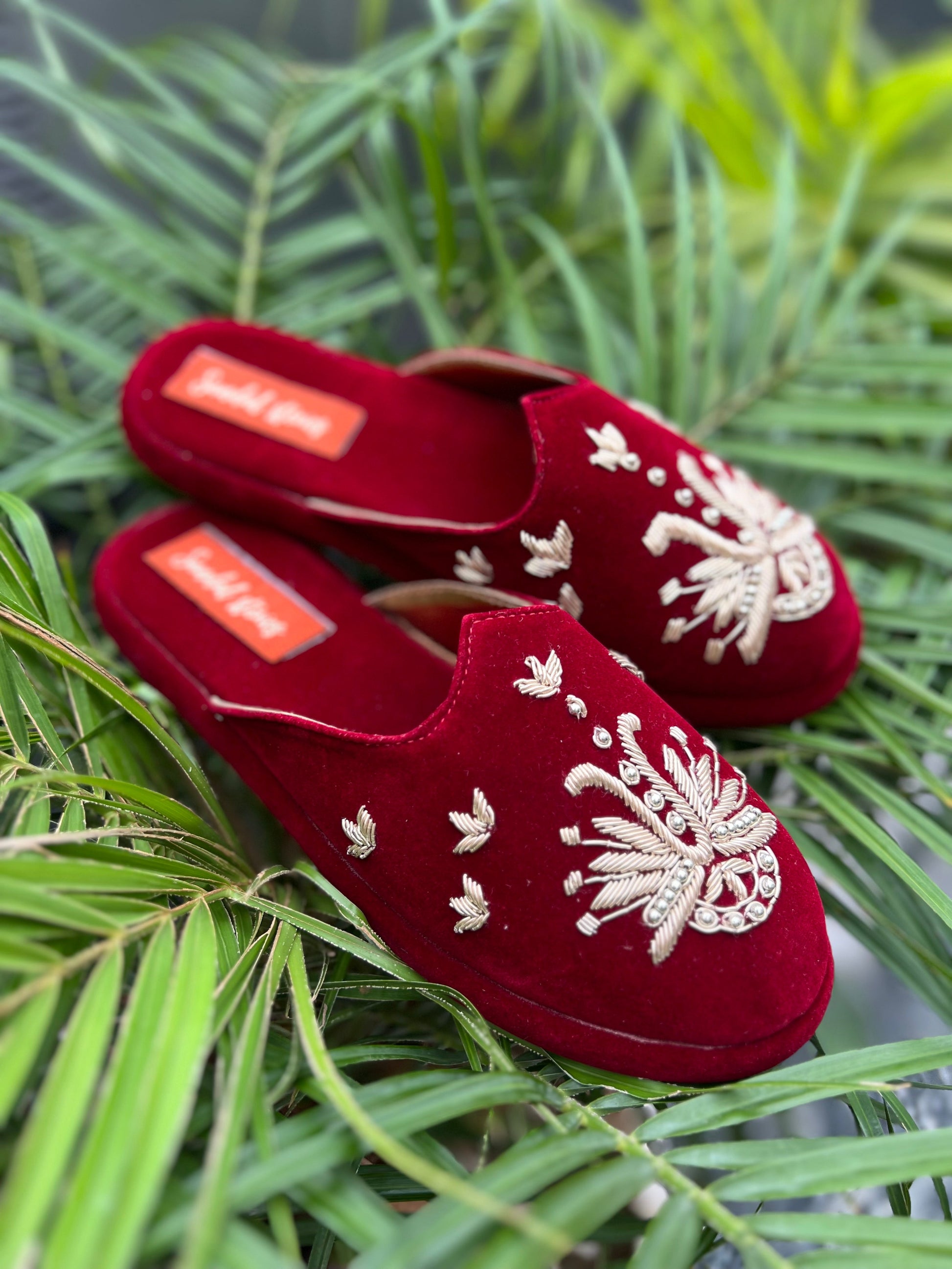 Royal Velvet Red Mules Sandal Stories