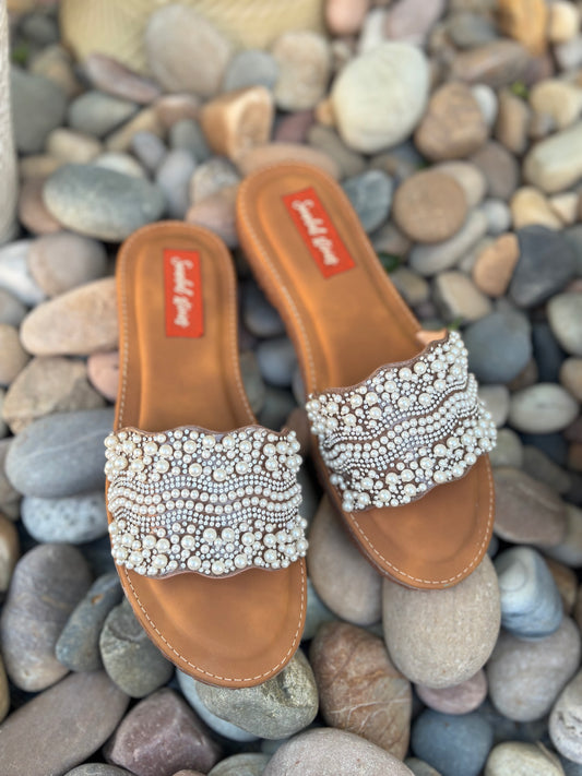 Pearl Wave Embellished Comfort Flats