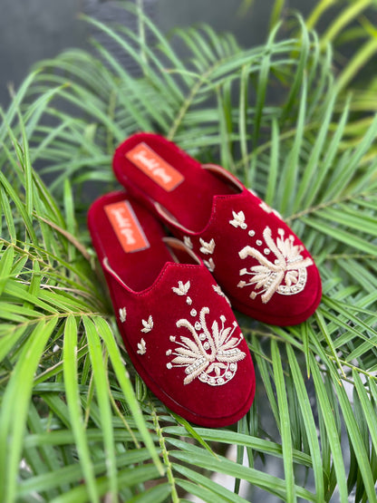 Royal Velvet Red Mules Sandal Stories