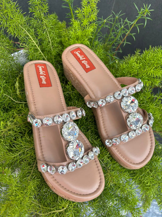 Crystal Embellished H Wedges