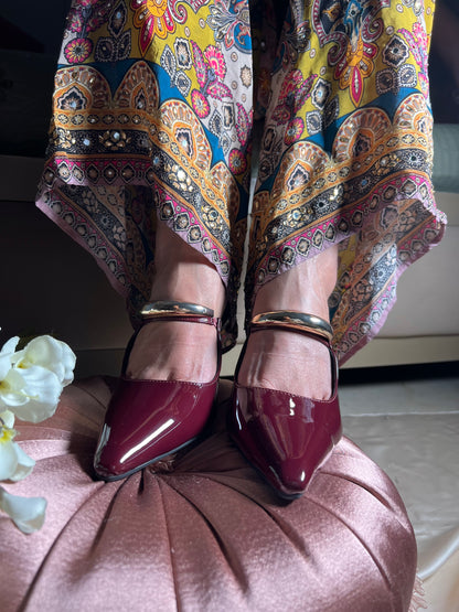  Red Wine Statement Heels