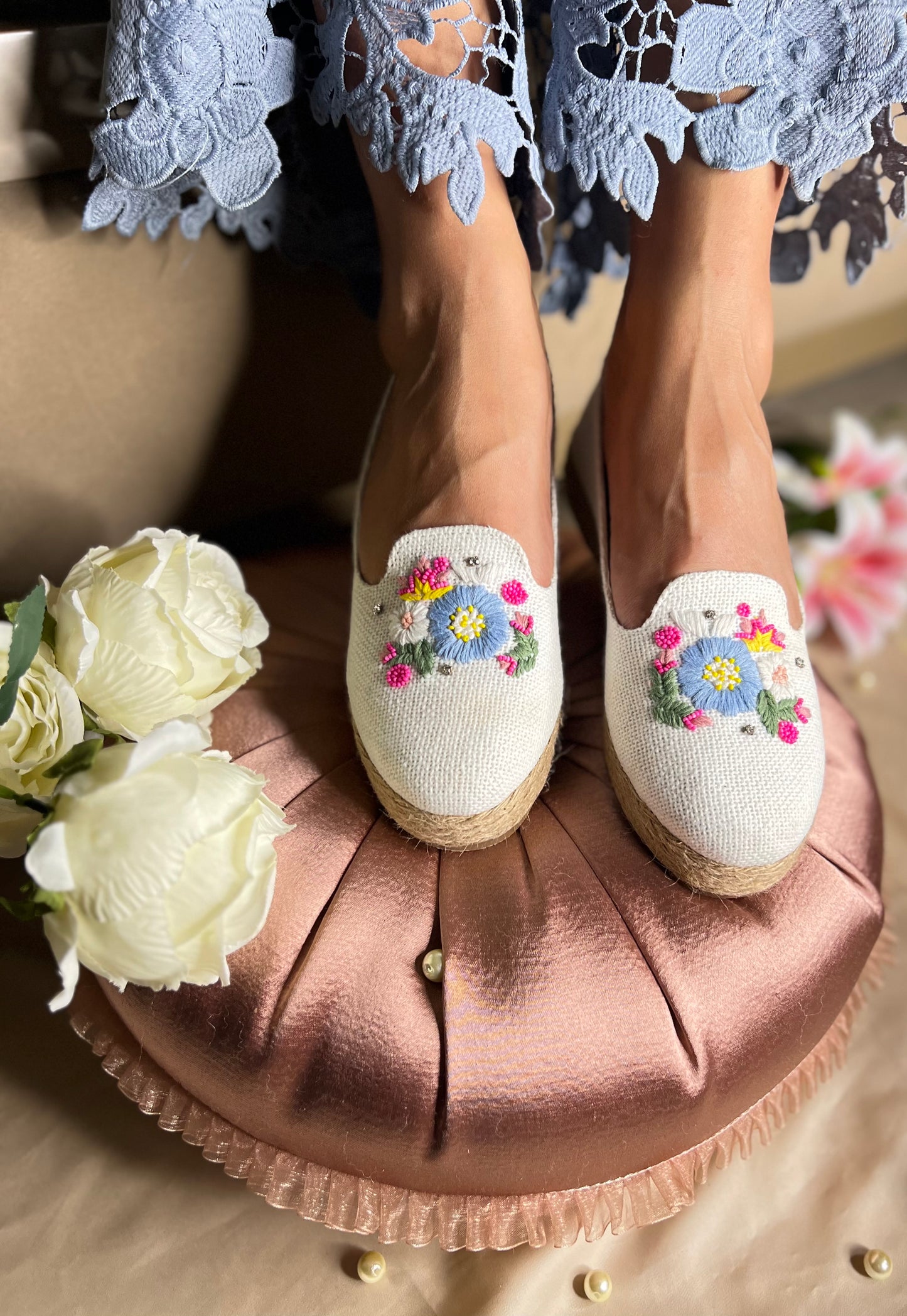 Bloom Embroidered Espadrilles (1 inch platform)